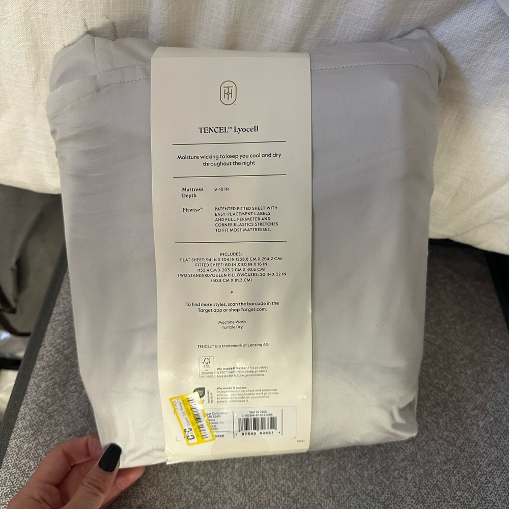 Threshold TENCEL® Lyocell Sheet Set Light Gray - Queen - Picture 2 of 6